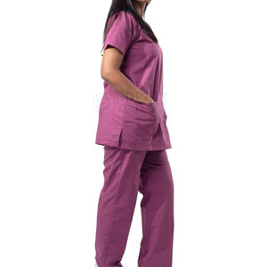 Ladies V Neck <b>Scrub</b> <b>Top</b> and Pants Set Comfortable Medical Healthcare Uniform Wholesale Supplier Premium Medical Workwear Comfort - Product Image 4