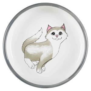 Mangeoire en céramique pour chat à mowque courte 0,3L/15cm, gris, gamelle et mangeoire pour animaux de compagnie - Product Image 2
