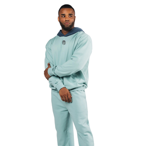 Sweat à capuche bicolore pour homme en mélange de coton et polaire, style décontracté streetwear, haut de sport, fabrication OEM personnalisée - Product Image 4