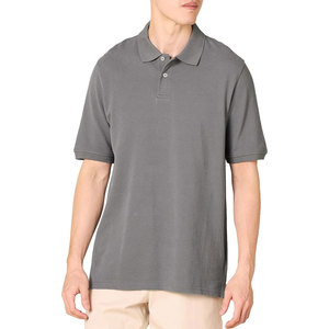 เสื้อยืดโปโลแขนสั้นสำหรับผู้ชายแบบแห้งเร็วปักด้วยสีพื้นแขนสั้นขนาดใหญ่พิเศษ - Product Image 4