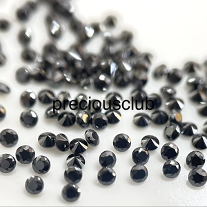 Moissanita de corte brillante redondo, VVS, puro, redondo, calidad AAA, negro, 1mm - Product Image 1