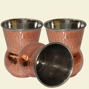 Premium 100% Pure Copper Tumbler Handmade Hammered Finish Water Glass Sustainable Ayurvedic <b>Drinkware</b> For Health & Wellness - Product Image 6