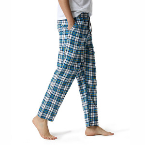 Nouveauté : Pantalons de pyjama pour hommes grandes tailles, pantalons de nuit personnalisés en flanelle de coton à carreaux, thermiques et respirants - Product Image 2