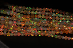 ลูกปัดโอปอลเอธิโอเปีย17นิ้วคุณภาพสูงลูกปัดกลมมนเรียบ3.5-6มม. สีพื้นสำหรับทำเครื่องประดับทำโอปอลสีเหลือง - Product Image 2