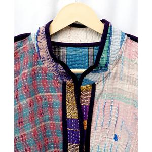 ART&ART Premium Women's Cotton Kantha <b>Jacket</b> <b>Short</b> Eco-Friendly Vintage Pattern Logo Open Stitch Closure Handmade - Product Image 2