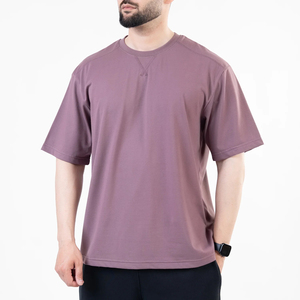 เสื้อยืดคอกลมแขนสั้นทรงหลวม ระบายอากาศ แห้งเร็ว ผ้าฝ้าย 100% สีพื้น สำหรับผู้ชาย - Product Image 1