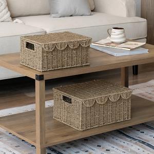 Cesta de almacenamiento de mimbre con asas integradas, cesta de almacenamiento hecha a mano, venta al por mayor, ecológica, hecha en Vietnam - Product Image 6