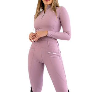 Equestrian Horse Riding Base Layer <b>Women's</b> Elegant Design Relaxed Fit Manufacture <b>Clothing</b> Quarter Zipper Base Layer For <b>Women</b> - Product Image 6