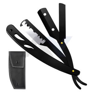 Navaja de Afeitar Profesional para Hombre, Diseño de Múltiples Cuchillas, Negra, Calidad de Barbería, para Salón - Product Image 6