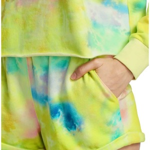 Pantalones Cortos Deportivos Elásticos de Cintura Alta con Estampado Tie-Dye para Mujer, Color Caramelo, Ideales para Verano - Product Image 3