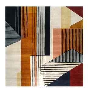 Alfombras de Lana Fina 100% Hechas a Mano, Alfombras con Diseño Floral y Corte en Bucle para Sala de Estar/Habitación Infantil, Alfombras de Estilo Moderno - Product Image 1