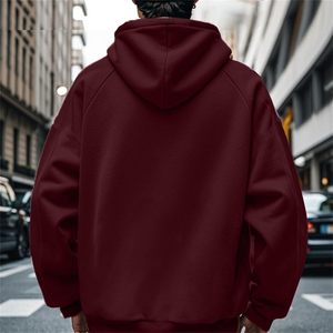 Sudadera con Capucha para Hombre, Color Sólido, Felpa, Corte Regular, Diseño con Bolsillos, Ropa de Otoño, Sudaderas con Capucha para Hombre - Product Image 5