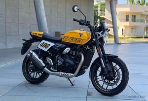 TRIUMPH "<b>TRACKER</b> 400" <b>MOTORCYCLE</b> with Silver Black Sport Bike Dual Exhaust With Number Plate 400 - Product Image 4