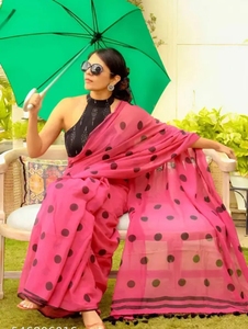 Sari Tradicional de Otoño para Mujer KV, de Algodón Puro, con Estampado de Bolas, Antiarrugas, de Secado Rápido y Reversible - Product Image 2