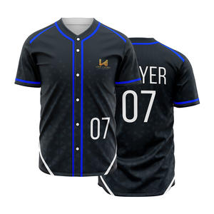 Nouveaux maillots de baseball unisexes en strass de haute qualité, imprimés sur mesure, en tissu viscose/coton, respirants, antibactériens, grandes tailles - Product Image 1