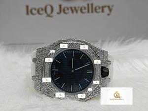 Reloj de Lujo para Hombre con Incrustaciones de Diamantes Moissanite, Estilo Hip Hop, con Cristales Pavé, para Fiestas - Product Image 6