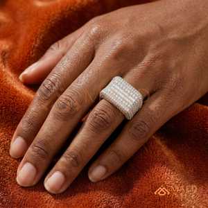 925 <b>Silver</b> Iced Out Moissanite <b>Ring</b> for <b>Men</b> Baguette Cut Hip Hop Statement <b>Ring</b> Luxury Wedding Band Jewelry Gift - Product Image 4