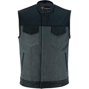 Custom Men's Genuine Leather Motorcycle Club Vest <b>Quilted</b> Biker Riding <b>Waistcoat</b> Premium Cowhide Leather Zip Vest - Product Image 1