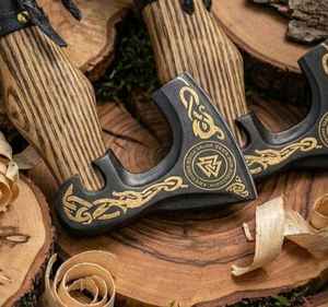 Hacha de Batalla Artesanal de Acero de Damasco, Diseño Industrial, Grabado Personalizado, Hacha de Guerrero para Campismo al Aire Libre, Venta Caliente - Product Image 5