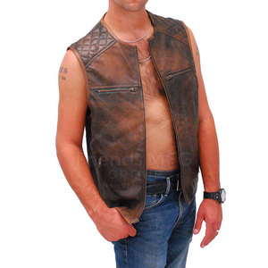 Nuevo Chaleco de Cuero Casual de Invierno para Hombre, Alta Calidad, Ecológico, Ligero, Hecho a Medida, MOQ Bajo - Product Image 3
