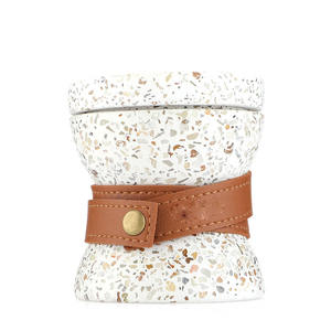 Brûleur d'encens en terrazzo avec coupelle métallique, porte-encens d'aromathérapie, décoration parfumée pour la maison, méditation, export - Product Image 2