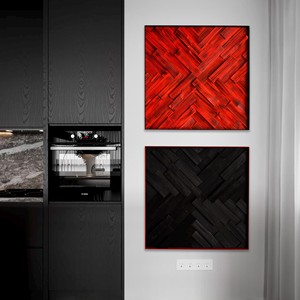 ชุดงานศิลปะติดผนังลายก้างปลาไม้สน - งานฝีมือไม้แขวนผนังขายส่ง - Product Image 4