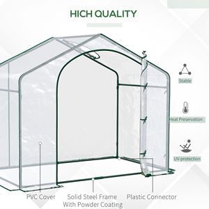 Serra da Giardino 6x3x6 con Telo in PVC e Telaio in Acciaio, Porta con Cerniera e Ventilazione Superiore - Product Image 5