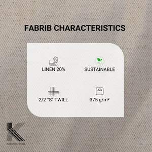 Tela de Sarga de Algodón y Lino Ecológica de 300 g/m², Resistente a las Arrugas, 80% Algodón, 20% Lino, Tejido para Prendas de Vestir - Product Image 3