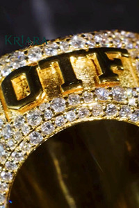 Anillo de cóctel de moissanita, plata 925, chapado en oro de 22k, engaste pavé, letra EMM, joyería hiphop para hombre - Product Image 5