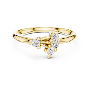 Anillo de oro macizo de 14k para mujer con diamante de corte redondo, simple, clásico y minimalista, para regalo, compromiso, aniversario, boda. - Product Image 1