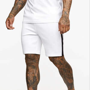 Pantalones Cortos Deportivos Blancos para Hombre, 100% Poliéster, Sólidos, Casuales, para Gimnasio, Entrenamiento, Running, Transpirables - Product Image 1