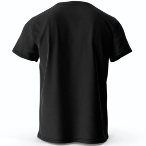 T-shirt noir à manches courtes pour homme avec motif lettre imprimé en relief, col rond, coupe décontractée, en jersey de coton - Product Image 5