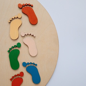 Tablero de pinturas de madera de estilo cruzado antiguo de 20cm, madera contrachapada pulida fuerte para el recuerdo del Día del Padre, caja de huellas encantadoras para el hogar - Product Image 6