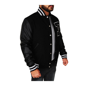 Veste universitaire de baseball personnalisée pour hommes à prix de gros – Derniers modèles à manches longues, vestes Letterman unies et vierges - Product Image 2
