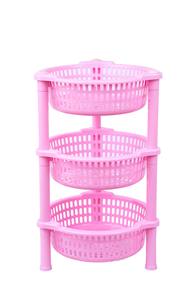 Chariot de rangement rond en plastique, lot de 3, organisateur d'épices, écologique, pliable, empilable à 3 niveaux, pour cuisine et maison, d'origine indienne - Product Image 2