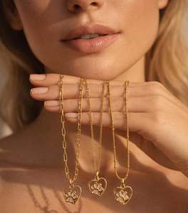 Collar con colgante de circonita de plata de ley 925, chapado en oro de 14 quilates, regalo de joyería para amantes de las mascotas, para ella, uso diario - Product Image 6