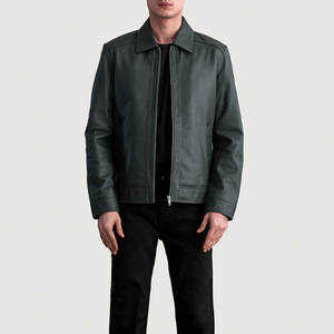 Men's Premium Genuine Leather <b>Jacket</b> Breathable Quick-Dry Stand Collar Full-Zip Winter <b>Casual</b> Outerwear - Product Image 1