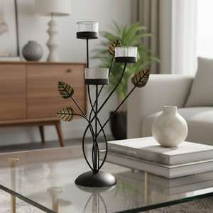 Handmade Metal Tree <b>Candle</b> Holder Centerpiece Rustic Iron Home Decor - <b>Large</b> Size - Product Image 2