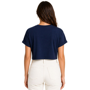 New Design Custom Blank Cotton T Shirt Cropped Top women's shirt Half Sleeve <b>Drop</b> Shoulder Women's Tee Oversized Crop Top Ladies - Product Image 2