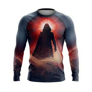 Premium Custom Sublimated Rash Guard Long Sleeve Compression <b>Shirt</b> Lightweight Quick-Dry Breathable Wear - Product Image 4