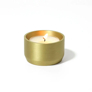 Handmade Designer <b>Brass</b> Candle <b>Holder</b> Gold-Plated Deep Container with Hammered Finish for Home Decoration at Premium Price - Product Image 1