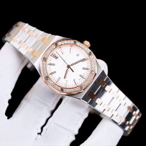 Montre-bracelet mécanique exceptionnelle avec sertissage clos de moissanite et diamant, bracelet en acier inoxydable bicolore, idéale pour les soirées, cadeau pour homme - Product Image 1