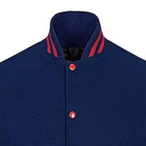 Veste universitaire en laine avec manches en cuir violet, style Letterman, veste bomber de baseball courte - Product Image 3