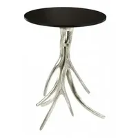 Mesa de Centro Moderna y Portátil de Lujo con Estructura de Metal Fundido y Tapa de Madera para Sala de Estar