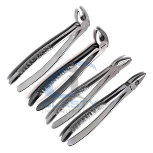 Ensemble de forceps d'extraction dentaire en gros, en acier inoxydable, avec poignée moletée, instruments chirurgicaux manuels de classe I - Product Image 6