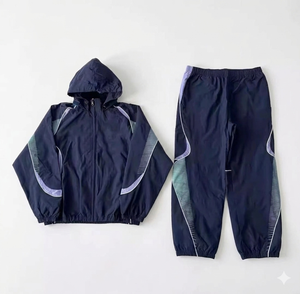 High Quality Custom Logo Jogging Nylon Tracksuit <b>Set</b> Men Windbreaker streetwear Two Piece Wind Jacket and Track Pants Outfit - Product Image 1