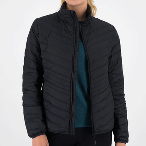 <b>Women's</b> <b>Black</b> Hooded Puffer Jacket Lightweight Zip Up Autumn Warm <b>Coat</b> - Product Image 4