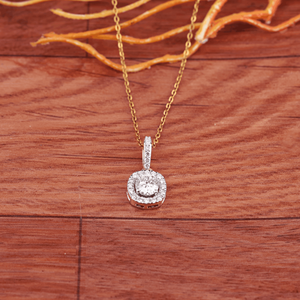 Collier pendentif halo en or 14 carats avec diamant rond de laboratoire de 0,99 carat total, diamant central de 5,80 mm, bijoux en or fin de luxe pour mariage - Product Image 4