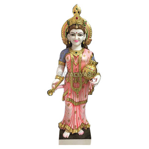 Marble Standing Annapurna Statue | Handcrafted White Marble Annapurna Devi Murti | Goddess Idol | MALIYAS India - Product Image 2