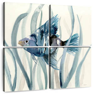 Impresión de Arte Mural Costero DreamCraft - Peces en Seagrass II, una Herramienta de Tallado Elegante de Vietnam - Product Image 5